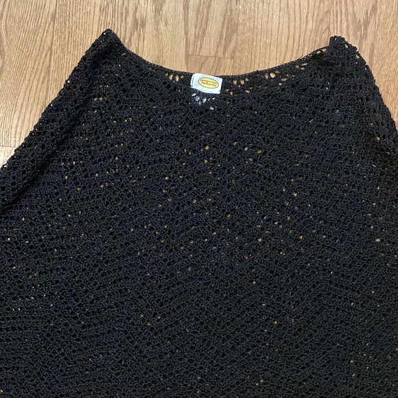 Black Stretch Knit Poncho by Talbots - Picture 2 of 6